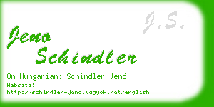 jeno schindler business card